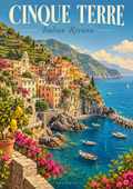 Brivento Cinque Terre Italian Riviera poster artwork